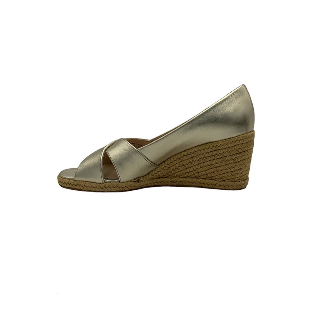 Jack Rogers Criss-Cross Wedge Espadrilles Palmer Platinum - Medium - Picture 3 of 5